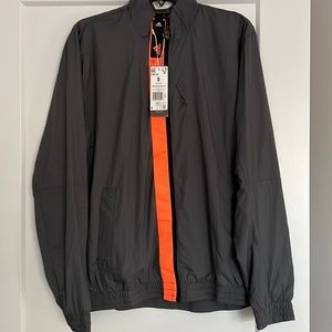 New adidas men’s grid woven multi sport track top wind breaker $70 S grey hive